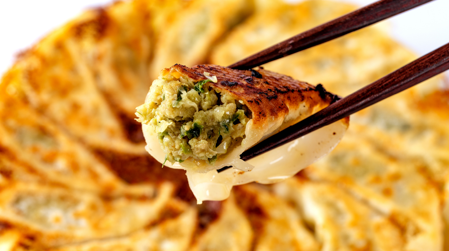 長沼農園のにら餃子断面