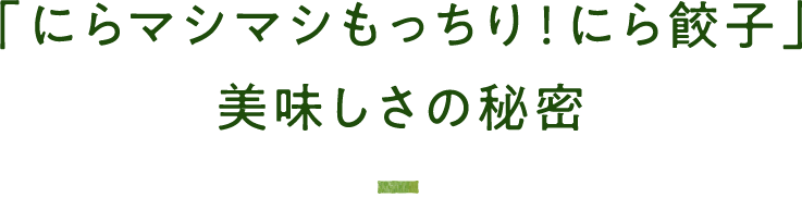 「にらマシマシもっちり！にら餃子」美味しさの秘密